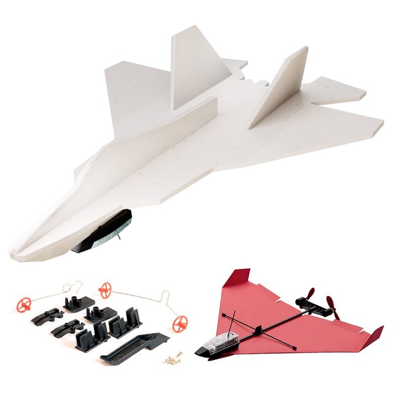 PowerUp POWERUP The 4.0 F-22 Raptor® Foam Jet Kit. DIY Smartphone-Controlled Plane. Outdoor STEM Kit for Hobbyists, Pilots, & Tinkerers. DIY Project for Kids, Teens & Adults. Licensed by Lockheed Martin®  - Image 1