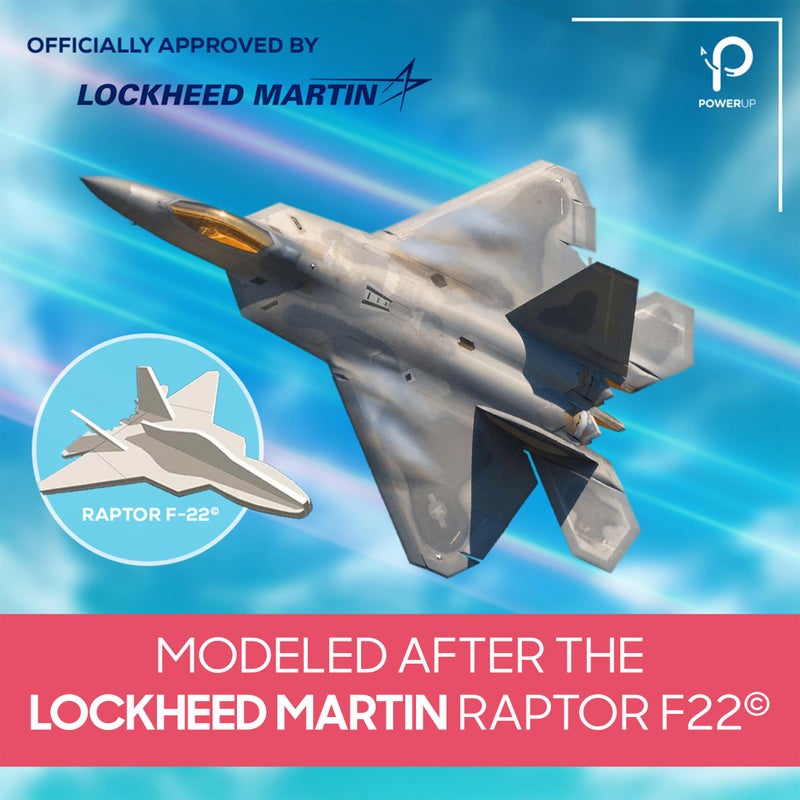 PowerUp POWERUP The 4.0 F-22 Raptor® Foam Jet Kit. DIY Smartphone-Controlled Plane. Outdoor STEM Kit for Hobbyists, Pilots, & Tinkerers. DIY Project for Kids, Teens & Adults. Licensed by Lockheed Martin®  - Image 2