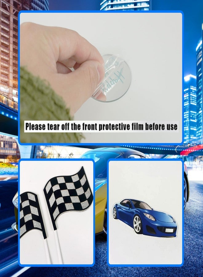 DRWATE 28 PCS Blue Racing Wheel Cake Topper Tyre Cake Decorations for Race Car Theme Birthday Cake Decorations (02) - Image 3