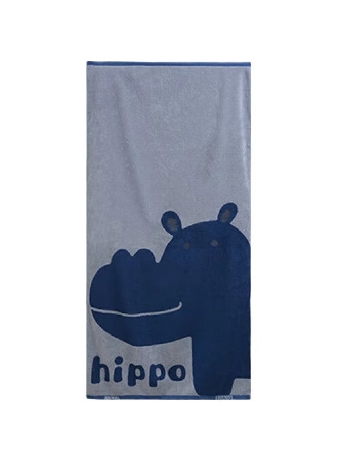 Grace Pure Cotton Bath Towel For Women, Combed Siro Spun Forest Awakening Cartoon All-Cotton Home Bath Towel For Men, Absorbent, Blue - Image 1
