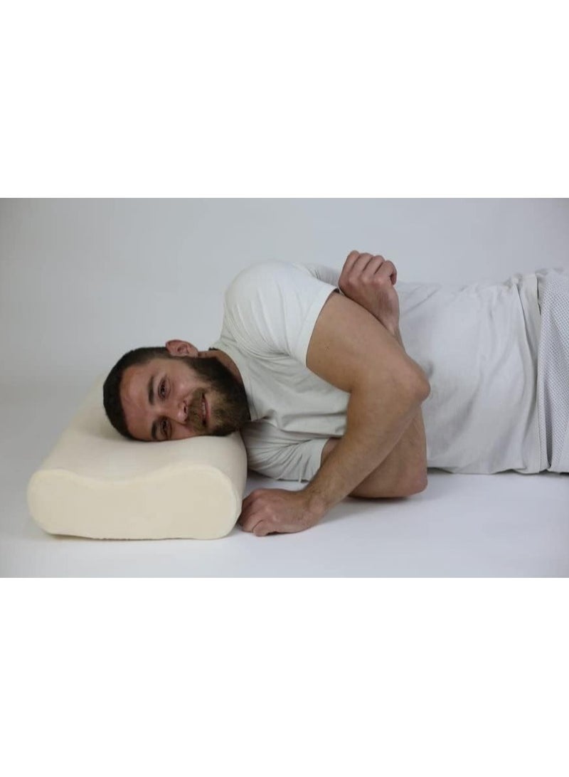 Max Comfort Orthopedic Memory Foam Pillow for Neck Pain Relief – Grey (50 × 30 × 11 cm)  - Image 3