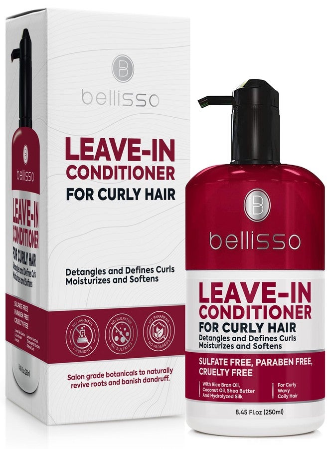 BELLISSO Leave in Conditioner for Curly Hair - Frizz Control for Women and Men - Restores Dry, Damaged and Wavy Hair - Detangler Cream and Sulfate Free Anti Static Moisturizer Treatment with Shea Butter - Image 1
