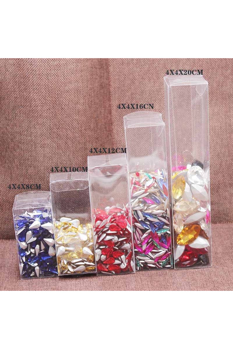 erorex 10box 4x4x12cm 1lot=10pcs 4x4x8/10/12/16/20cm Wholesale NewClear PVC Box Packaging Wedding/Christmas - Image 2