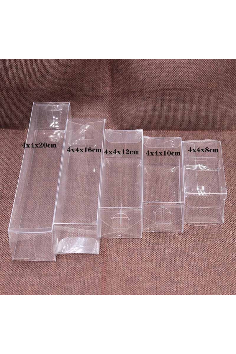 erorex 10box 4x4x12cm 1lot=10pcs 4x4x8/10/12/16/20cm Wholesale NewClear PVC Box Packaging Wedding/Christmas - Image 1