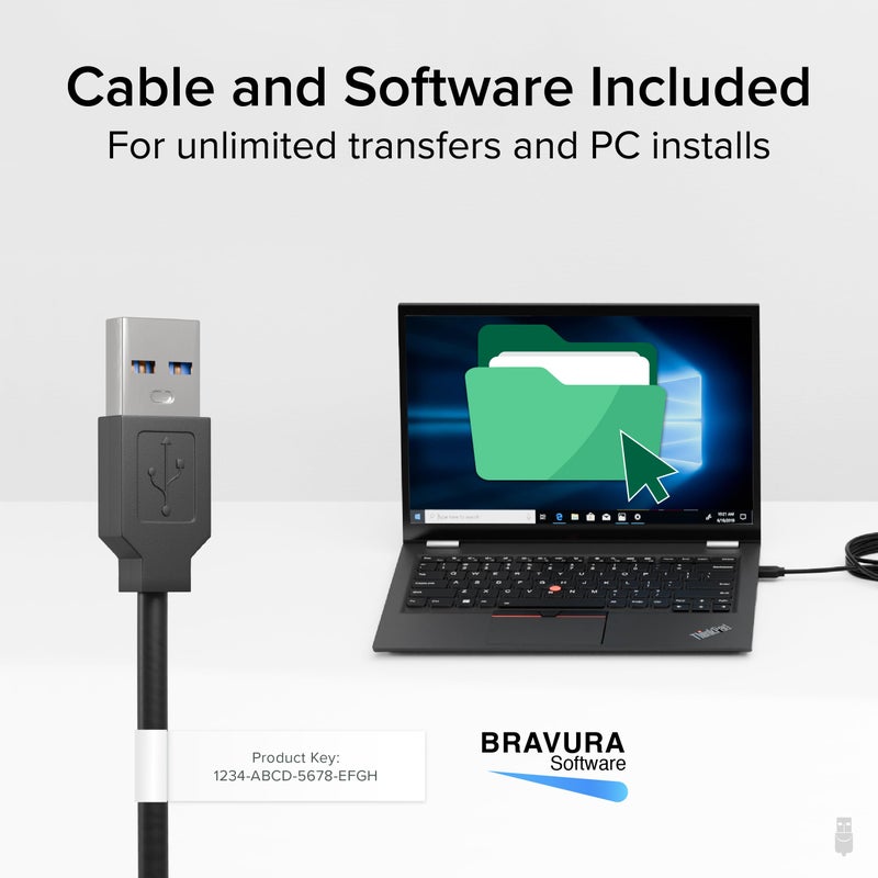 Plugable USB Transfer Cable, Unlimited Use, Transfer Data Between 2 Windows PC's, Compatible with Windows 11, 10, 7, XP, Bravura Easy Computer Sync Software Included - Image 5