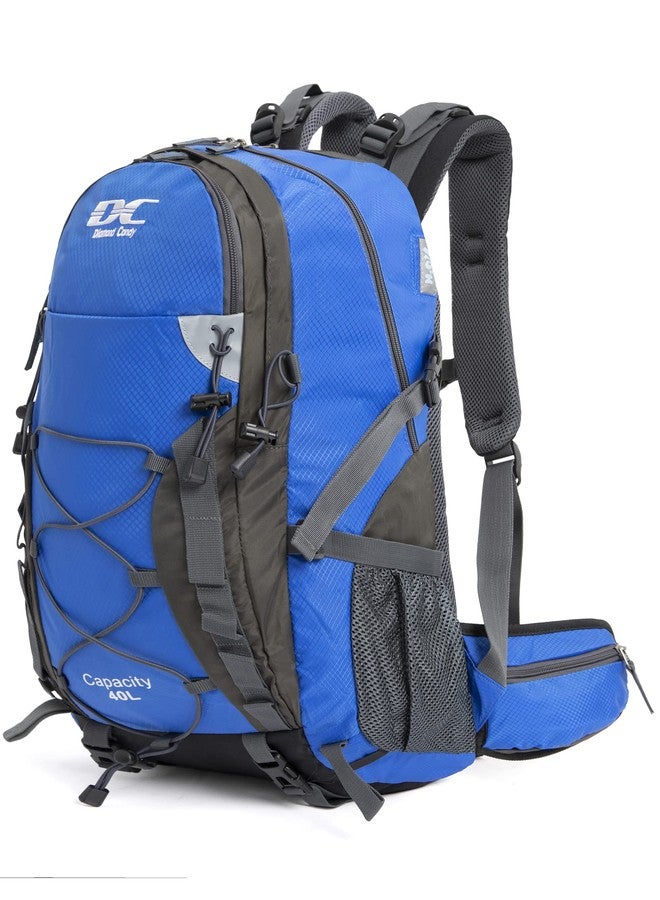 Diamond Candy Waterproof Hiking Backpack 40L with Rain Cover for Outdoor Darkblue - Image 1