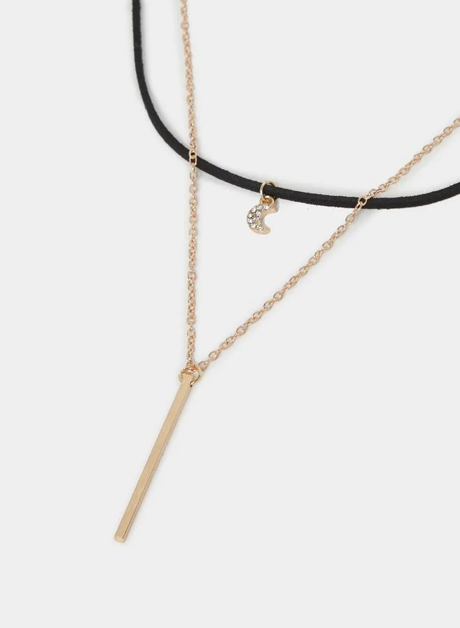 Styli Styli Moon Drop Layered Necklace