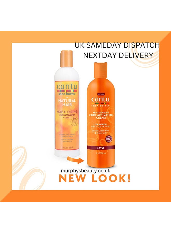 Cantu Moisturizing Curl Activator Cream 355 ml - Shea Butter & Essential Oils Formula Defines, Moisturizes & Restores Curls, Gentle on Coily, Curly & Natural Hair - Image 2
