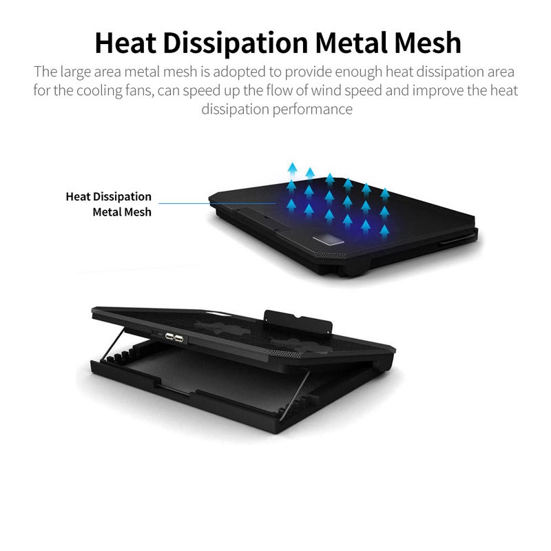 Laptop Cooler Laptop Cooling Stand Heat Dissipation Bracket with 4-gear Adjustable Height Dual Cooling Fans White - Image 4