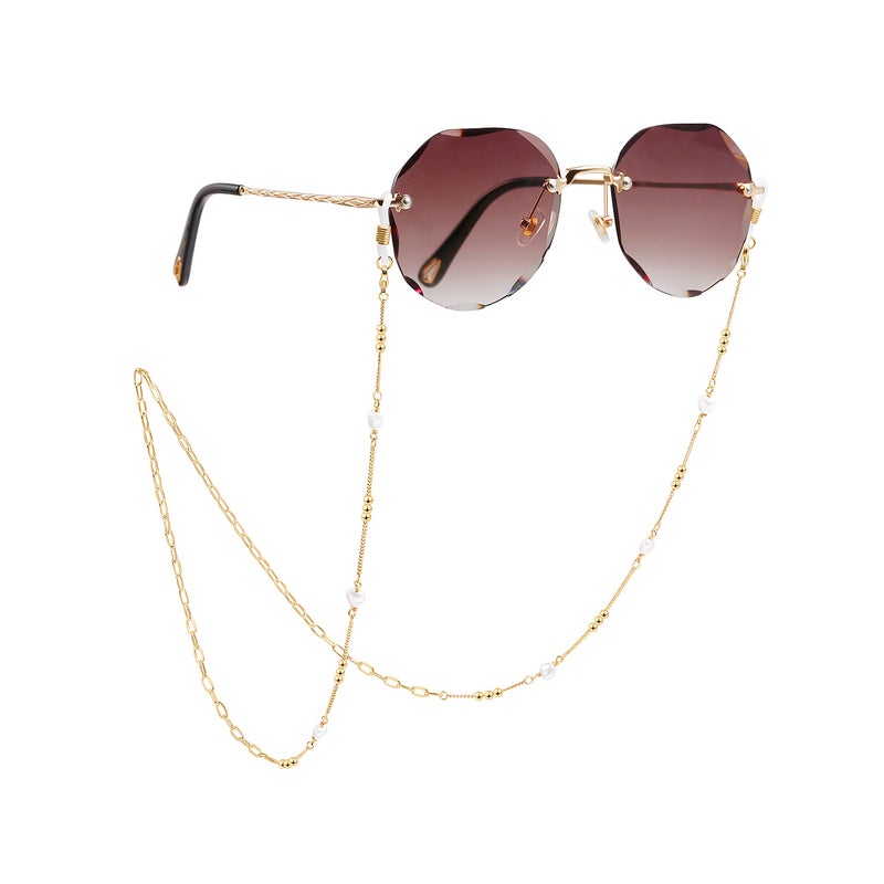 PEARLADA PEARLADA 18k Gold Pearl Glasses Chain for Women Reading Eyeglass Holder Eyewear Retainer Sunglasses String Strap Mask Lanyard Necklace  - Image 1