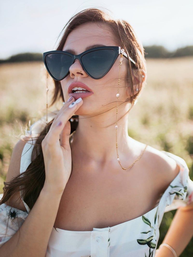 PEARLADA PEARLADA 18k Gold Pearl Glasses Chain for Women Reading Eyeglass Holder Eyewear Retainer Sunglasses String Strap Mask Lanyard Necklace  - Image 5