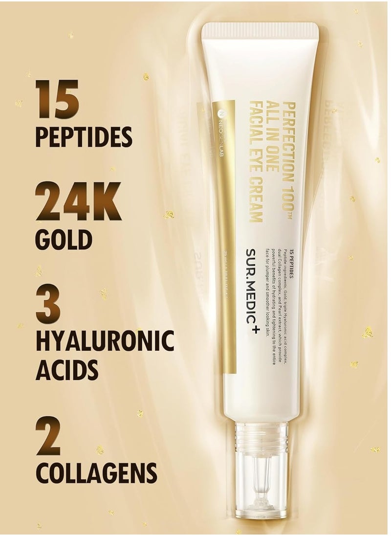 SUR.MEDIC+ 24K Gold Perfection All In One Cream for Face & Eye with Hyaluronic Acid, Panthenol and 24 Gold 1.18 oz  - Image 2