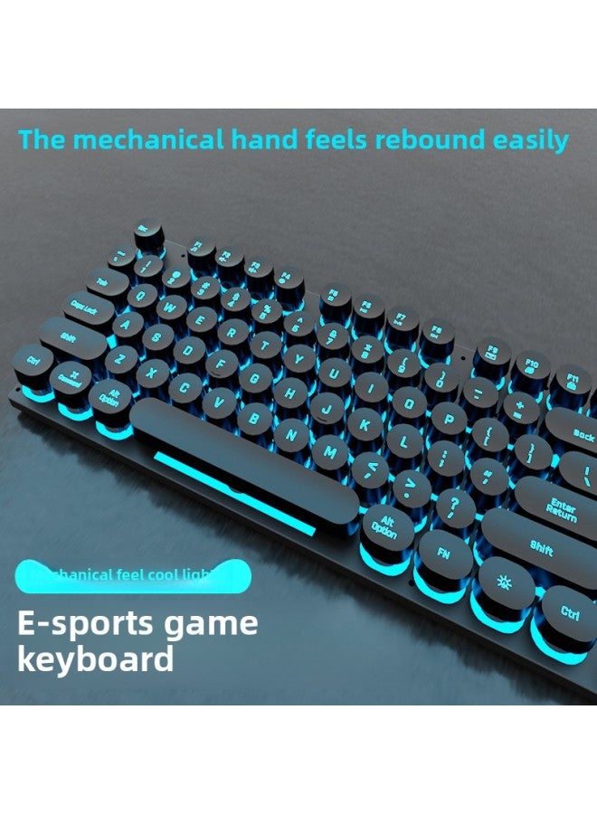 Wired Keyboard Mouse Suit Mechanical Feel E-sports Game Office Computer Notebook Desktop Steam Peng Peng De 