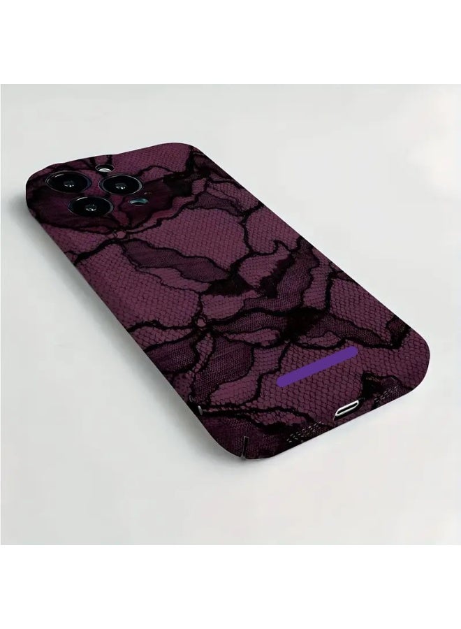 Temu A stylish purple phone case with black accents, lens protection, and a hard, shock-resistant back cover compatible with iPhone 13 Pro. - Image 2