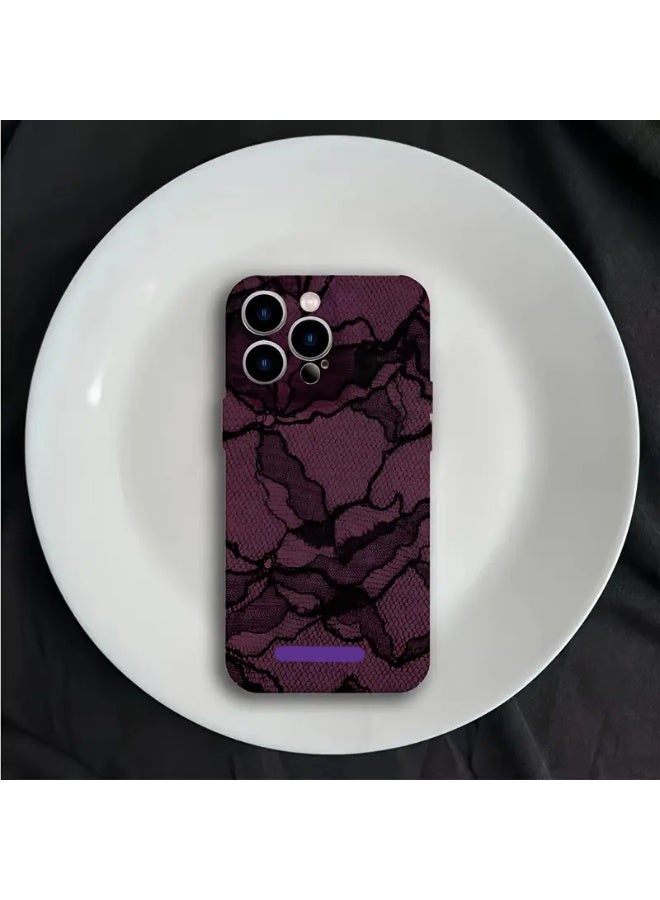 Temu A stylish purple phone case with black accents, lens protection, and a hard, shock-resistant back cover compatible with iPhone 13 Pro. - Image 1