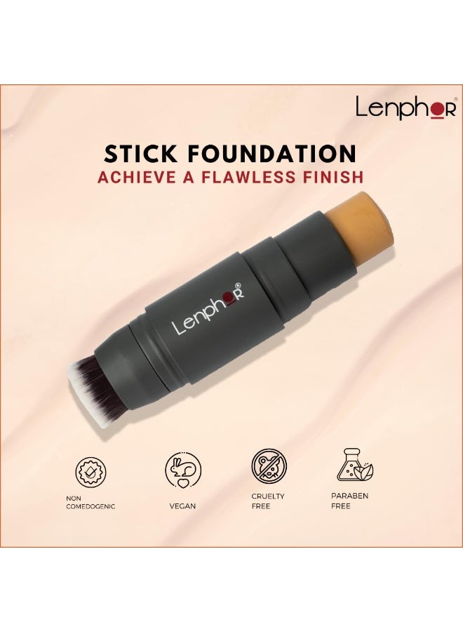Lenphor Waterproof Long-lasting Full Coverage Stick Foundation Ivory 8g | Full Coverage Foundation for Women, - Image 3
