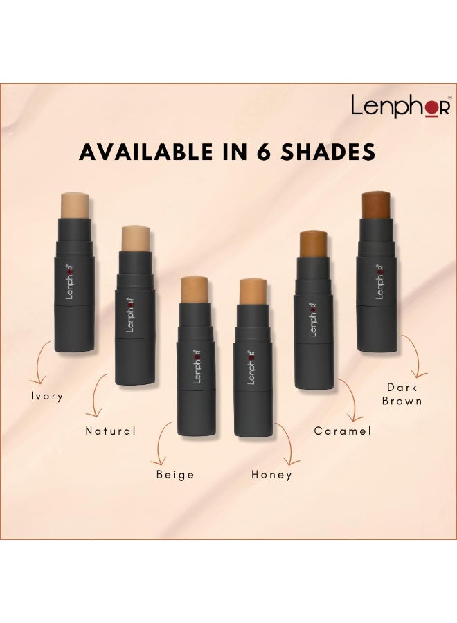 Lenphor Waterproof Long-lasting Full Coverage Stick Foundation Ivory 8g | Full Coverage Foundation for Women, - Image 2