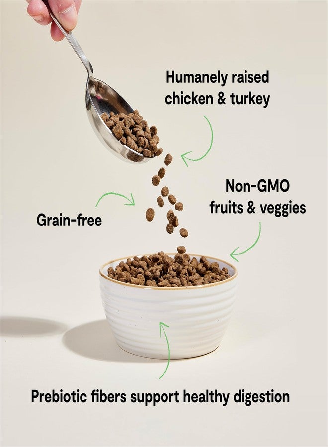 Open Farm طعام جاف للقطط من أوبن فارم، خالٍ من الحبوب، حبيبات غنية بالبروتين لنظام غذائي كامل ومتوازن، فواكه وخضراوات غير معدلة وراثيًا، ألياف بريبيوتيك لدعم الهضم، وصفة دجاج وديك رومي منزلية، كيس 4 أرطال - Image 3