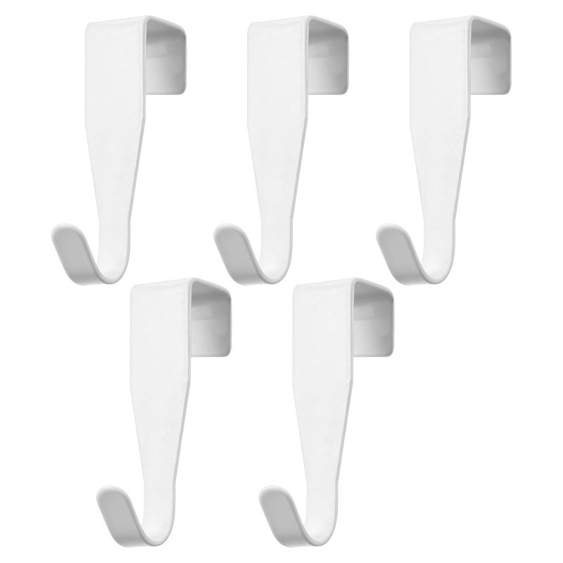 YBEATY 5 Pcs Over Cabinet Door Hooks Sturdy Single Metal Over Door Hanger Electroplate Metal Hook Cabinet Storage Hook for Hanging Towels Clothes Bags Cubicle Bathroom Use - Image 1