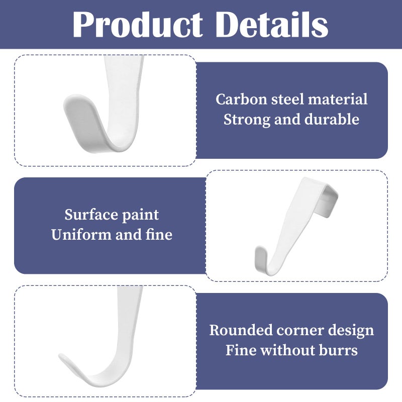 YBEATY 5 Pcs Over Cabinet Door Hooks Sturdy Single Metal Over Door Hanger Electroplate Metal Hook Cabinet Storage Hook for Hanging Towels Clothes Bags Cubicle Bathroom Use - Image 3