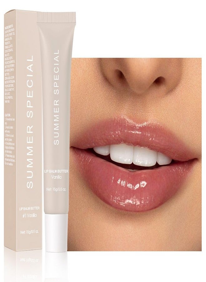 HHLTOH Summer Ultra-Hydrating Lip Butter Balm - Natural Vegan Lip Balm for Instant Moisture, Shine & Hydration - Sheer-Tinted, Soothes & Softens Dry Lips,Bálsamo labial hidratante #1 Vanilla 0.5 Fl Oz - Image 1