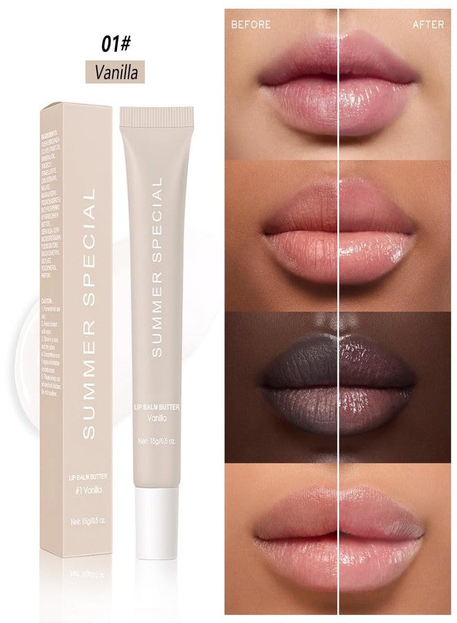 HHLTOH Summer Ultra-Hydrating Lip Butter Balm - Natural Vegan Lip Balm for Instant Moisture, Shine & Hydration - Sheer-Tinted, Soothes & Softens Dry Lips,Bálsamo labial hidratante #1 Vanilla 0.5 Fl Oz - Image 3