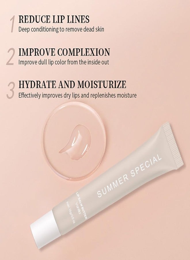 HHLTOH Summer Ultra-Hydrating Lip Butter Balm - Natural Vegan Lip Balm for Instant Moisture, Shine & Hydration - Sheer-Tinted, Soothes & Softens Dry Lips,Bálsamo labial hidratante #1 Vanilla 0.5 Fl Oz - Image 4