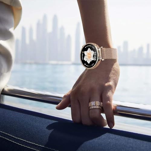 DEALELE Bands Compatible with Huawei Watch GT5 Pro 42mm / GT5 / GT4 41mm / Fossil Q Venture Gen 4/3 / Women's Gen 5E 42mm / Women's Gen 6, 18mm Stainless Steel Metal Mesh Replacement Strap, Rose gold - Image 4