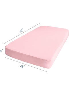 Magik & Kover Magik & Kover Stretchy Crib Sheets for Girls, 2 Pack Baby Crib Sheets Fitted for Standard Crib and Toddler Mattress 52" x 28", Soft and Breathable Fitted Crib Sheets Neutral, Pink  - Image 4