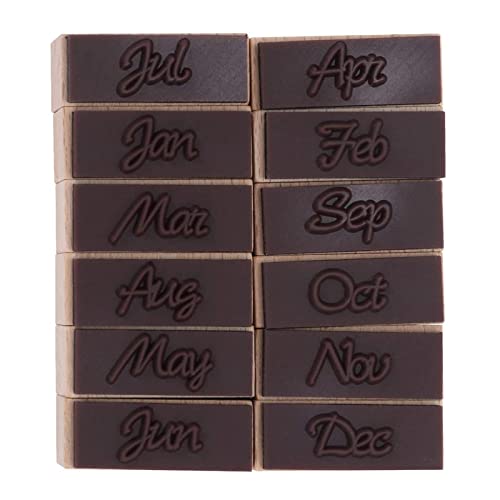 WeKonnect; Wooden Rubber Stamp January to December 12 Pcs Wood Stamps | Decorative & Vintage Week Stamps for Journaling, Card Making, DIY, Craft & Scrapbooking (Month - January to December) - Image 2