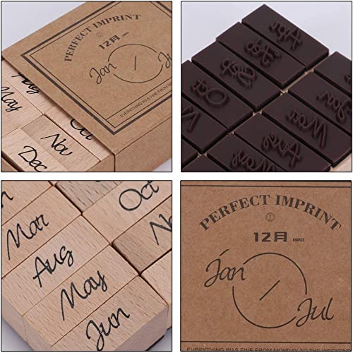 WeKonnect; Wooden Rubber Stamp January to December 12 Pcs Wood Stamps | Decorative & Vintage Week Stamps for Journaling, Card Making, DIY, Craft & Scrapbooking (Month - January to December) - Image 5