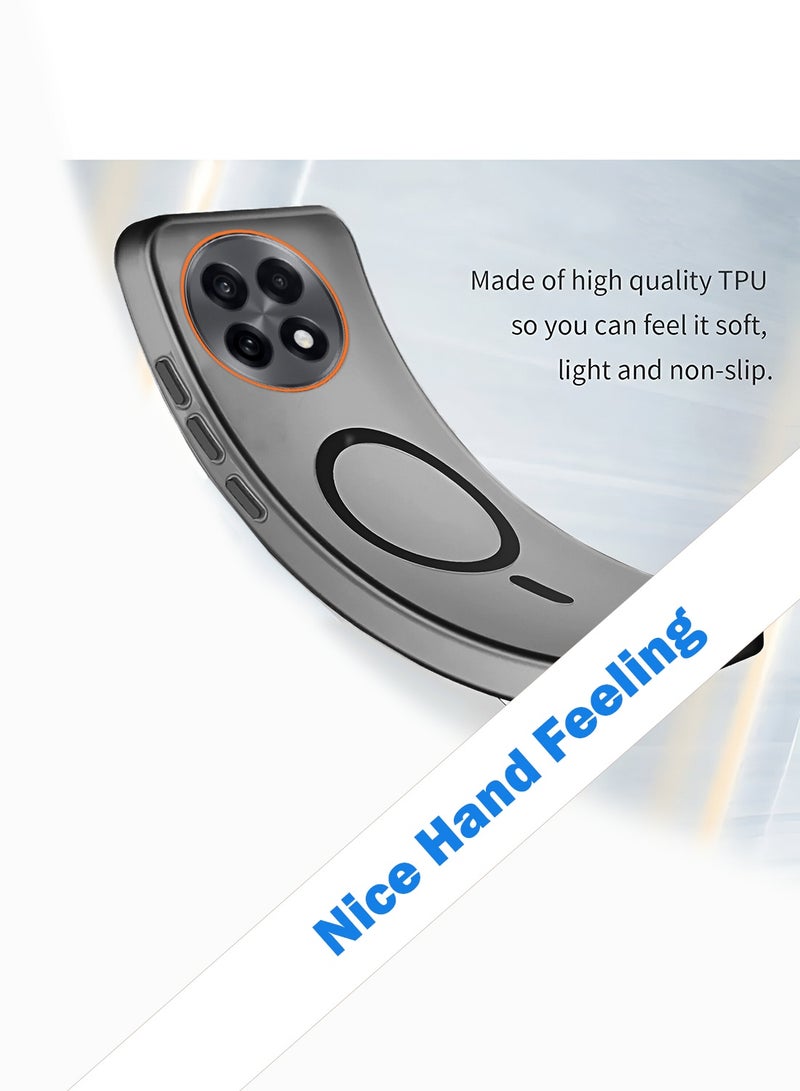 Wtech OnePlus 13R 5G 2025 / OnePlus Ace 5 / OnePlus Ace 5 Pro 5G 2024 Hybrid Translucent Magsafe with Magnetic Charging Raised Camera Lips Elegant Look Case Cover (MCMPMN) - Black - Image 3