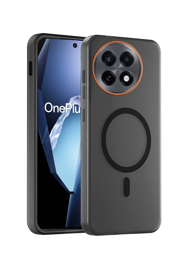 Wtech OnePlus 13R 5G 2025 / OnePlus Ace 5 / OnePlus Ace 5 Pro 5G 2024 Hybrid Translucent Magsafe with Magnetic Charging Raised Camera Lips Elegant Look Case Cover (MCMPMN) - Black - Image 1
