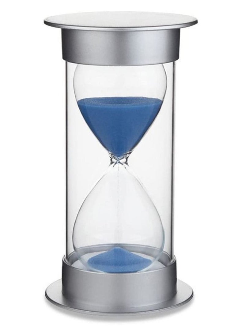 Rubik ساعة رملية مدتها 45 دقيقة هدية إبداعية عتيقة لتزيين المنزل والمكتب والمطبخ (45 دقيقة، فضي/أزرق) - Image 1