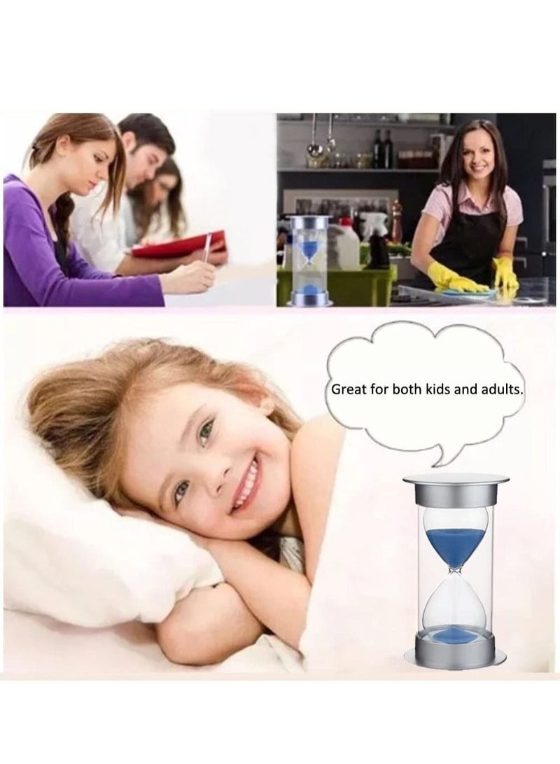 Rubik ساعة رملية مدتها 45 دقيقة هدية إبداعية عتيقة لتزيين المنزل والمكتب والمطبخ (45 دقيقة، فضي/أزرق) - Image 2