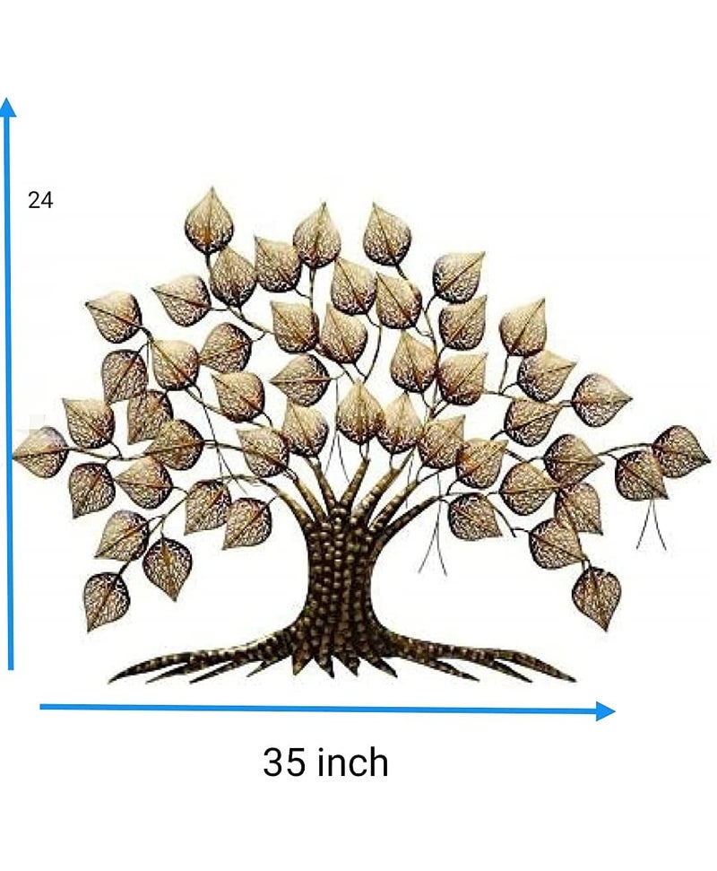 Decornus Handcrafted Iron Wall Hanging Big LED Gold Tree for Home Living Room Wall (Abstract) - Image 2