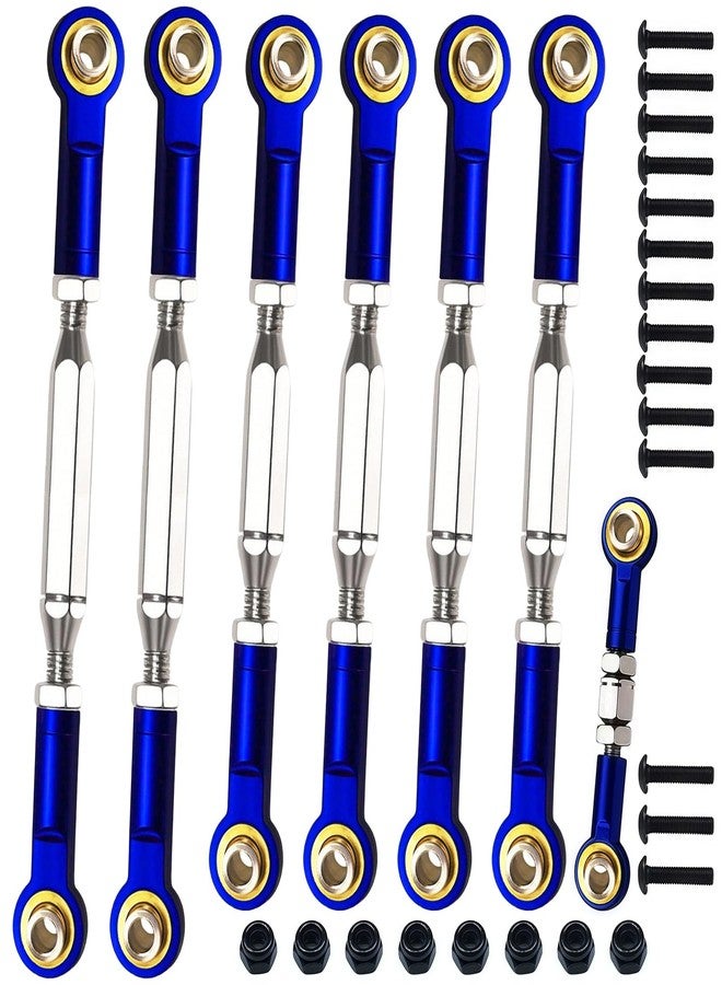 PXFAYSFQ Stainless Steel Adjustable Turnbuckles/Camber Links with Rod Ends Set for 1/10 Traxxas Slash 4X4/2WD, Rustler 4X4/2WD, Stampede 4X4/2WD, Hoss 4X4,Bandit/VXL RC Car Hops Up Parts(Blue) - Image 1