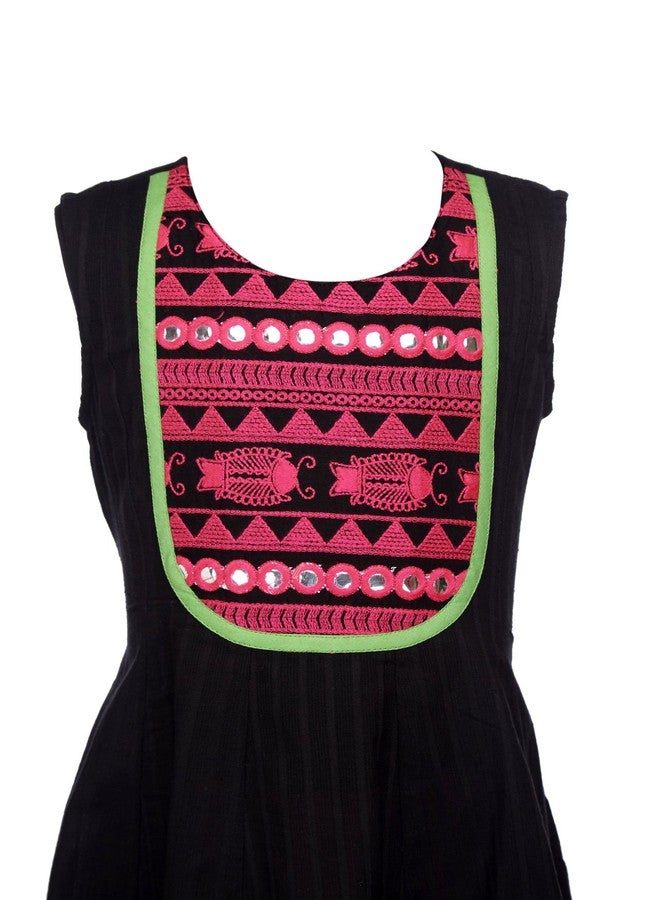 TWISHA Girls' Cotton Salwar Suit (SKD-XP-AW37_Black_7-8 Years) - Image 3