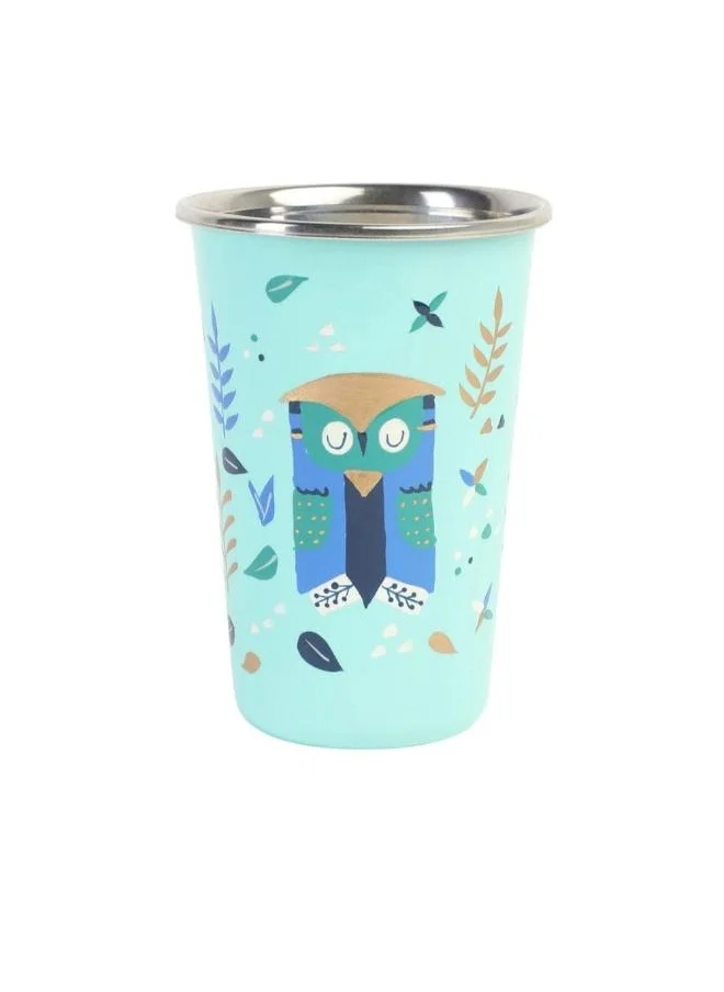 Chumbak Owl In the Woods Steel Tumbler, 400ml