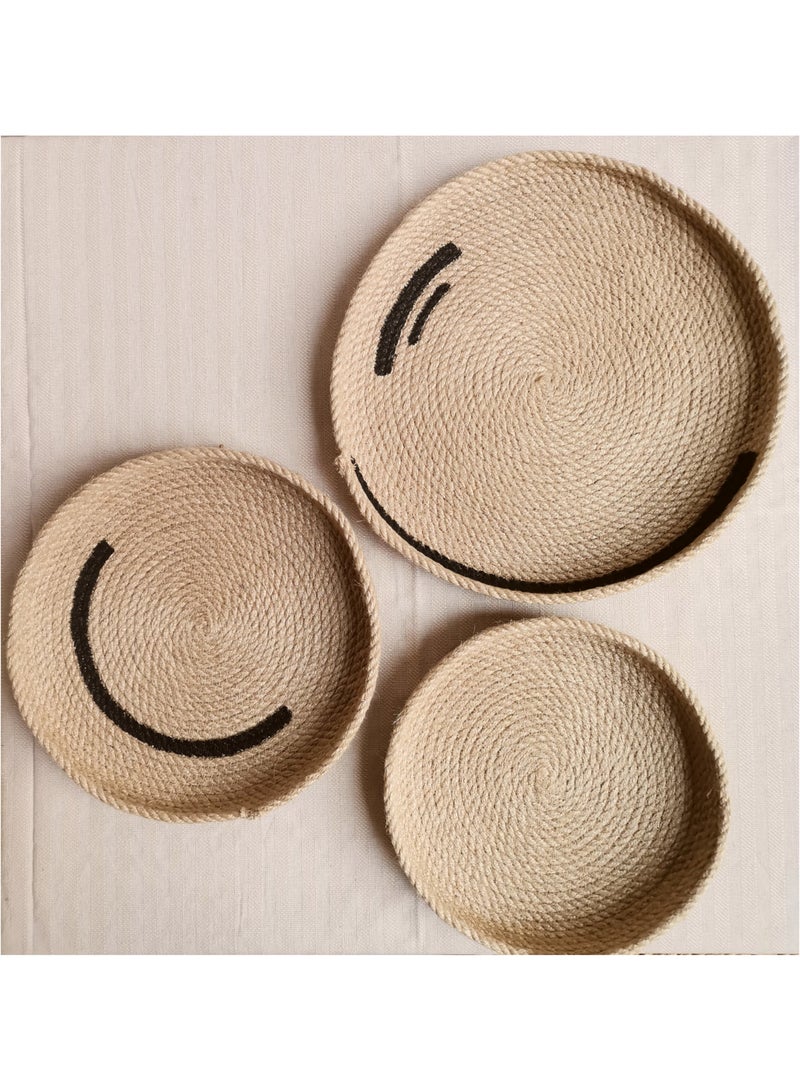 Boho decore /Boho jute wall art set 3 pcs - Image 1