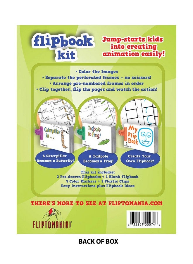 Fliptomania Make Your Own Flipbook Kit: Caterpillar To Butterfly And Tadpole To Frog - Paper Stop Motion Animation Kit : Creative Flip Book Kit For Kids 6-12 And Creative Animation Artists  - Image 1
