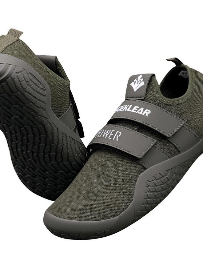 M MANUEKLEAR MANUEKLEAR Deadlift Shoes - Weight Lifting Shoes for Men Women - Weightlifting Squat Shoes Fitness Cross-Trainer Barefoot Gym Training Sneakers Forest Green - Image 1