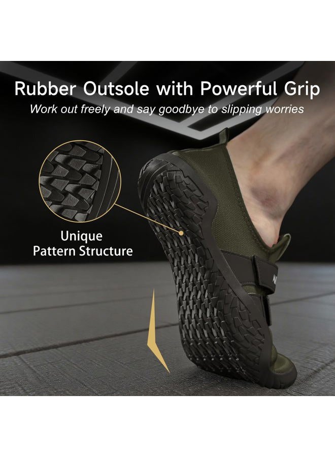 M MANUEKLEAR MANUEKLEAR Deadlift Shoes - Weight Lifting Shoes for Men Women - Weightlifting Squat Shoes Fitness Cross-Trainer Barefoot Gym Training Sneakers Forest Green - Image 4