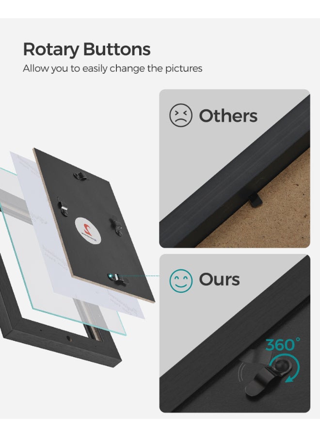 SONGMICS 4x6 Collage Picture Frames, 12-Pack Photo Collage Frame for Wall Decor, Glass Front, Assembly Required, Ink Black - Image 4