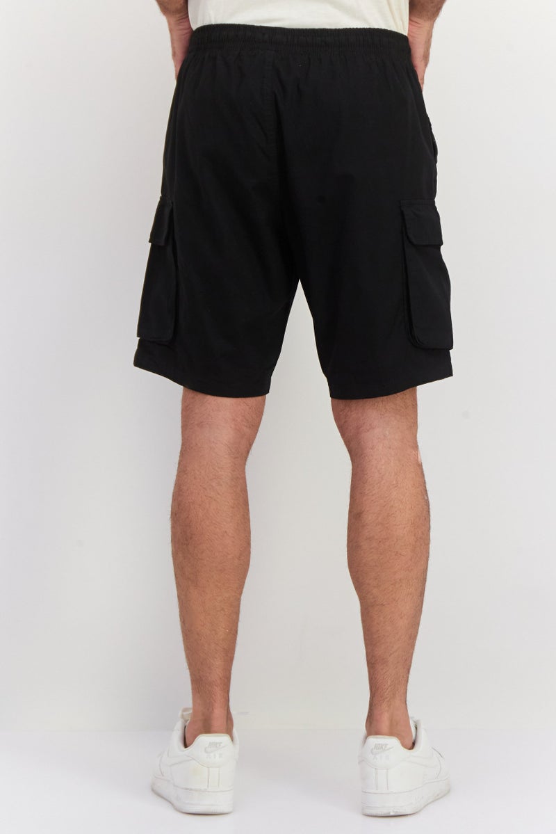GOOD FOR NOTHING شورتات كارجو للرجال بشعار العلامة التجارية، أسود - Image 3