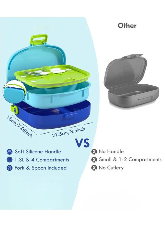 Lunch Box, With Four Compartments, Detachable Tray, Leak Proof, Portable Bento Box, Suitable For Making A Healthy Lunch Or Going Out To Carry Food - Image 2