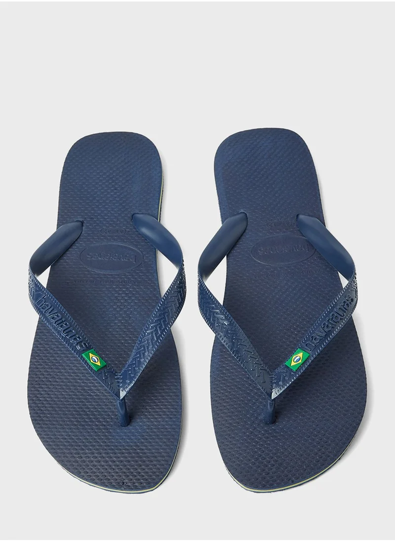 havaianas Brazil Flag Applique Flip Flops