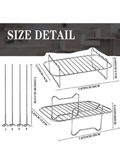 Arabest 2 Pack Air Fryer Rack Air Fryer Accessories Compatible with Ninja Food Dual Zone Air Fryer [af300uk] [af400uk] 304 Stainless Steel  - Image 4