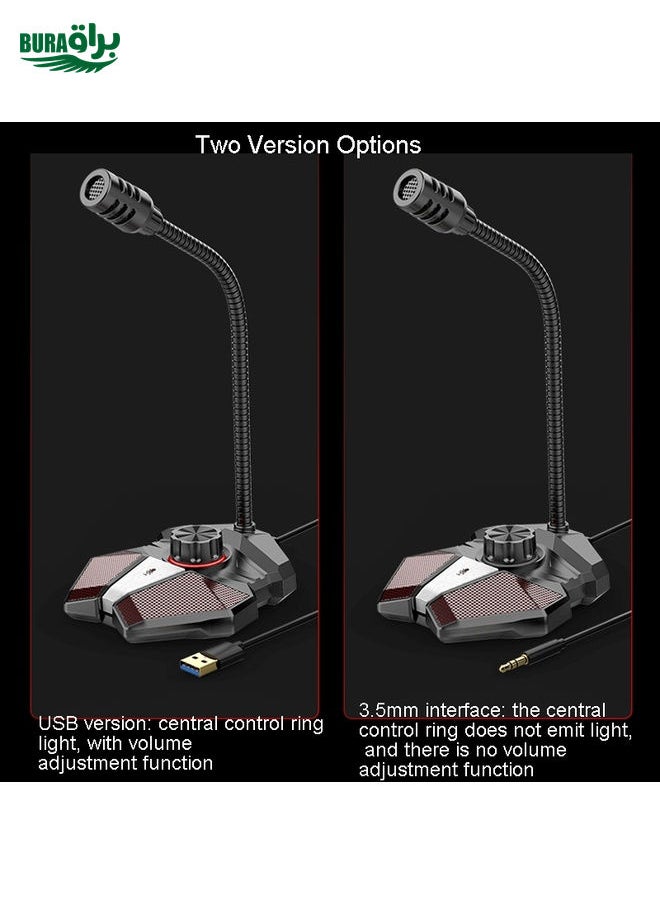 BURAQ USB JK Omni-directional Pick-up Microphone Built-in Sound Card  Flexible Gaming Mic  - Image 2