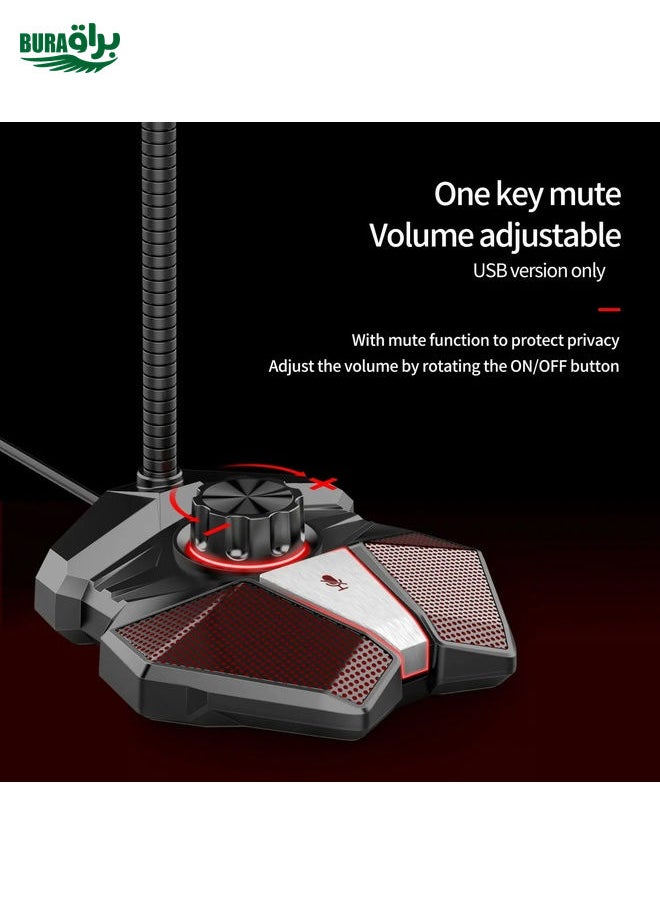 BURAQ USB JK Omni-directional Pick-up Microphone Built-in Sound Card  Flexible Gaming Mic  - Image 3